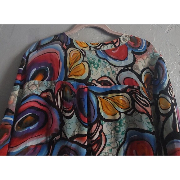 VINTAGE Vantarsi Tops Blouse Women XL, Polyester,Abstract,20 Inch Of Arm To Arm - Picture 6 of 12